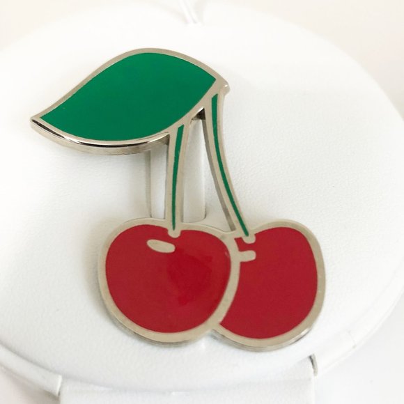 Cute Cherry Pin Brooch Pre-Owned. - Picture 1 of 13